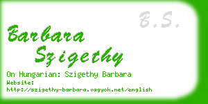 barbara szigethy business card